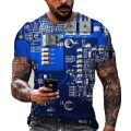 Fashion Electronic Chip Men's 3D Print T-Shirt Summer Hip Hop Short Sleeve Harajuku Punk Style Male Oversized T Shirt Unisex Top. 