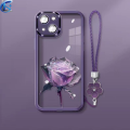 For Xiaomi Redmi note 7 12s 12r 12 turbo 11 11t 11e 13 10 pro + plus pro+ 5G 4G Cute Cartoon Trendy Crystal Rose Mobile Soft Shell with Lens Film lanyard shockproof Phone cases casing. 