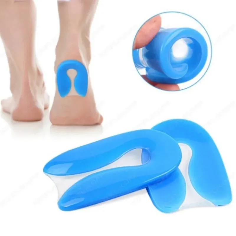 1pair Silicone Gel Heel Pad Foot Pain Relief U-Shape Heel Cushion Inserts  For Shoes Heel Spur Protector Plantar Fasciitis Insole