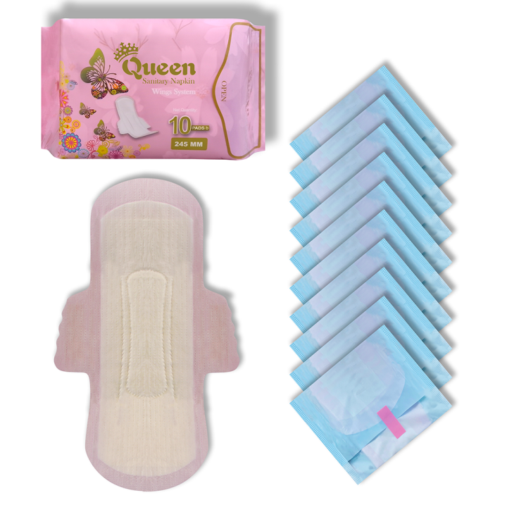 Queen%20Sanitary%20Napkin%20-%20Wings%20System%20-%20Ultra%20Thin%20-%20100%25%20Cotton%20-%20Combo%20of%205%20Pack%20-%2050%20Pads%20-%20Image%204