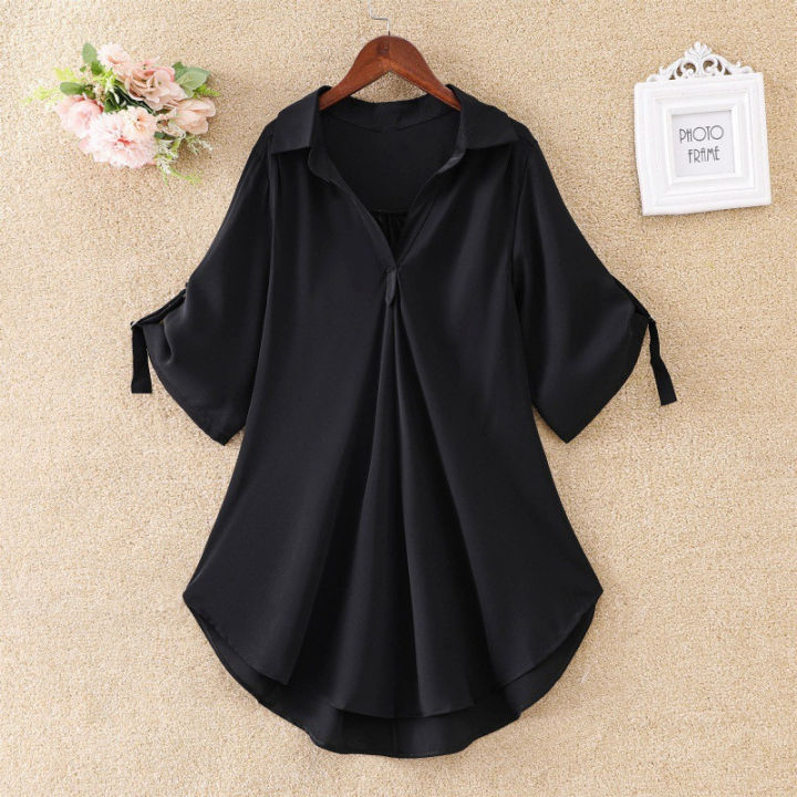 Medium,%20Long%20and%20Short%20Sleeve%20Chiffon%20Shirt%20Women's%20Summer%20New%20Large%20Size%20Loose%20Waist%20Tight%20Slimming%20Chiffon%20Blouses%20for%20Women%20-%20Image%205