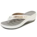 Women's Slippers Summer Metal Button Slides Shoes Wedges Leisure Flip Flops Wedge Beach Sandals Women Outside Platform Slippers. 