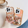 Jizetin for Vivo V23E 4G / V23E 5G Back Cover Rose Rabbit Square Camera Soft Rubber Phone Case.