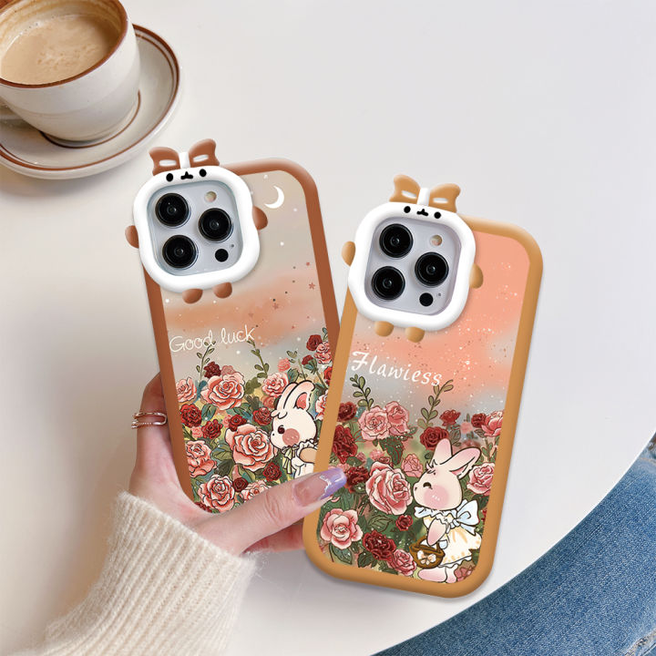 Jizetin%20for%20Vivo%20V23E%204G%20/%20V23E%205G%20Back%20Cover%20Rose%20Rabbit%20Square%20Camera%20Soft%20Rubber%20Phone%20Case%20-%20Image%204
