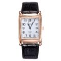 Men Women Watches Leather Band Square Dial Quartz Analog Wrist Watch 1MYV 4CZB 6T31.
