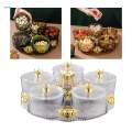 Divided Serving Tray Portable Decorative Appetizer Tray Rotatable Snack Platter for Cakes Cookies.