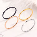 Thin Stackable Minimalist Simple Dome Couples Rose Gold Silver Black Plated Titanium 1MM Wedding Band Ring For Men Women. 