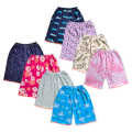 8 PCS Cotton Printed Half Pants for Baby Girls- Multicolor Combo Pack. 