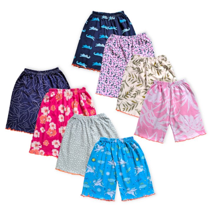 8%20PCS%20Cotton%20Printed%20Half%20Pants%20for%20Baby%20Girls-%20Multicolor%20Combo%20Pack%20-%20Image%204