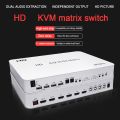 4 Port USB HD KVM Matrix 4X2 Dual Monitor 4K@60Hz HDR Switch Splitter 4 in 2 out HD 2.0 Switcher For USB2.0 Keyboard Mouse PC-US plug.
