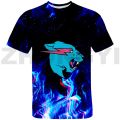Hip Hop Anime Mr Wolf Beast Lightning Cat 3D T-shirt Harajuku Graphic T Shirts Men Clothing Kids Short Sleeve Oversized T Shirt.