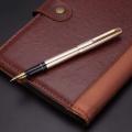 New Wing ung 235 Fountain Pen Aluminum Ink pen Gold Trim Fine Nib Aerometric Filler 1996 tock tationery Office chool upplie.