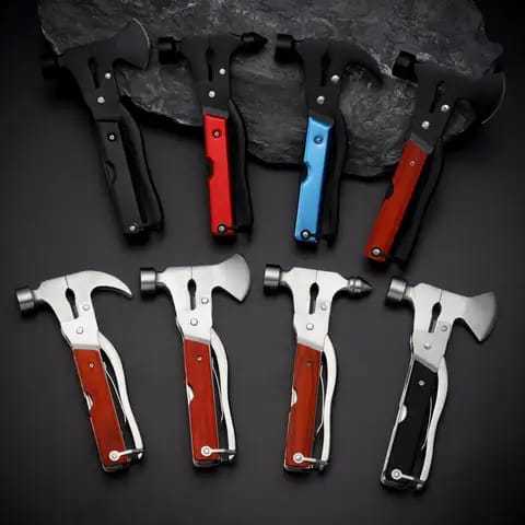 14 in Multi Functional Multi tool Stainless Steel and Wooden Claw