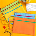 Canvas File Folder Filing Products Book Pencil Pen Case Zipper Paper File Bag Colorful Double Layer File Folder.
