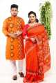 New Stylish & Exclusive Saree Panjabi Combo Couple Set Matching Dresses for Man And Women. 