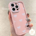 Simple Cuet Bowknot Soft Angel Eyes Case Compatible for IPhone 16 11 13 15 12 14 Pro Max X XR XS Max 8 6 15 7 6s 16 Plus 7Plus SE 2020 Candy Color Cover.