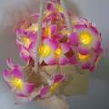Foam artificial pink plumeria flower led string light bedroom decorative party fairy light 20pcs set. 