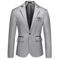 Fashion Men Blazer Coat One Button Lapel Casual Men Blazer Suit Jacket Long Sleeve Decorative Pocket Suit Coat Wedding.