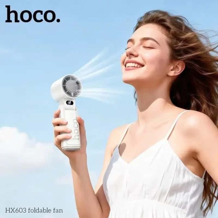Hoco HX603 Ice Cool Dual Cooling Foldable Fan – 3600mAh Battery