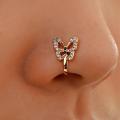 1 Pc Trendy Copper Butterfly Nose Pin for Women/ Flower Copper Zirconia Non Piercing Nose Cuffs for Women Simple - Ear Clip for Women 2025.
