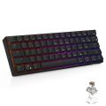 (Ready Now)RK61 61 Keys Bluetooth / 2.4G Wireless / USB Wired Three Modes Brown Switch Gaming Mechanical Keyboard with RGB Backlight, Cable Length: 1.5m. 