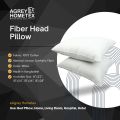 Fiber Head Pillow, Cotton Fabric, White (16"x22"). 