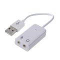 3.5mm Microphone Earphone Socket USB 2.0 Sound Card Speaker Adapter White.
