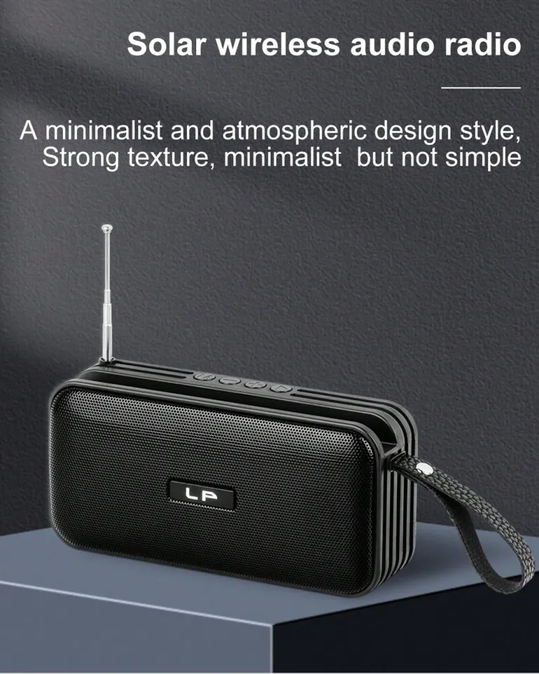 V61 Bluetooth Speaker Solar Charging USB/TF Card Radio Outdoor Portable  Wireless Car Subwoofer Sound System