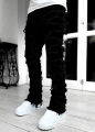Men's Regular Fit Stacked Jeans Ripped Slim Fit Patch Distressed Destroyed Straight Denim Pants Hip Hop Streetwear Trouser Cloth. 