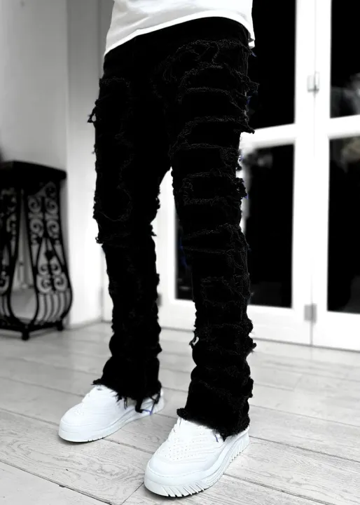 Men's%20Regular%20Fit%20Stacked%20Jeans%20Ripped%20Slim%20Fit%20Patch%20Distressed%20Destroyed%20Straight%20Denim%20Pants%20Hip%20Hop%20Streetwear%20Trouser%20Cloth%20-%20Image%205