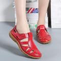 Fashion Lady Retro Solid Color Versatile Flat Shoes Casual Soft Sandals. 