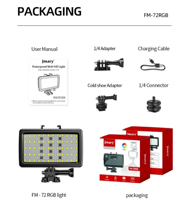 Jmary%20FM-72RGB%20Waterproof%20RGB%20Video%20Lights%20Mini%20LED%20Camera%20Light%203000mAh%20Rechargable%20LED%20Panel%20Lamp%20Photo%20Video%20Lighting%20Color%20Temperature%205000-6000K%20For%20Camera%20Youtube%20Tik%20tok%20(1%20Pcs%20Set)%20-%20Image%204