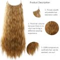No Clips Hair Natural Wavy Curly False Hair Piece Woman Synthetic Hair Extensions Artificial Long Wig Fish Line.