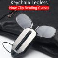 Nose Clip-on Reading Glasses Folding Legless Ultralight Keychain Glasses Men Women Mini Portable Presbyopic Glasses. 