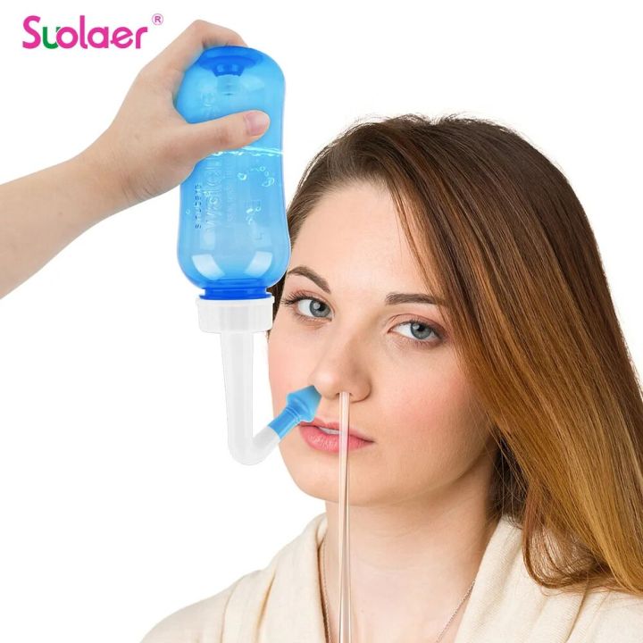 【NEW】 500Ml Nose Irrigator Nasal Cleaner Adults Children Medical Allergic Rhinitis Sinusitis Medical Nose Washer Neti Pot Health Care