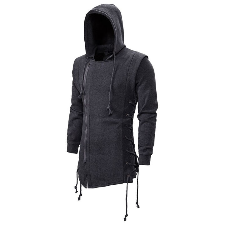 Assassin Creed Hoodies Men Fashion Hooded Loose Coat Zipper Hoodies with Side Lashing Crossed Plus Size Sweatshirt Men Daraz .bd