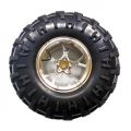 130mm Black-Silver Rubber Wheel Pair for Robotics.
