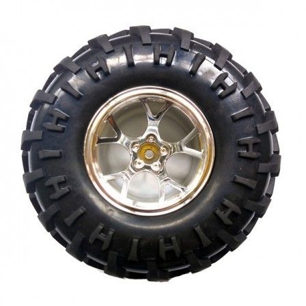 130mm Black-Silver Rubber Wheel Pair for Robotics