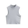 Half Turtleneck Hot Girl Sleeveless Top for Women ins Trendy American Slim Fit Midriff-Baring Outer Wear Inner Wear Short Vest.