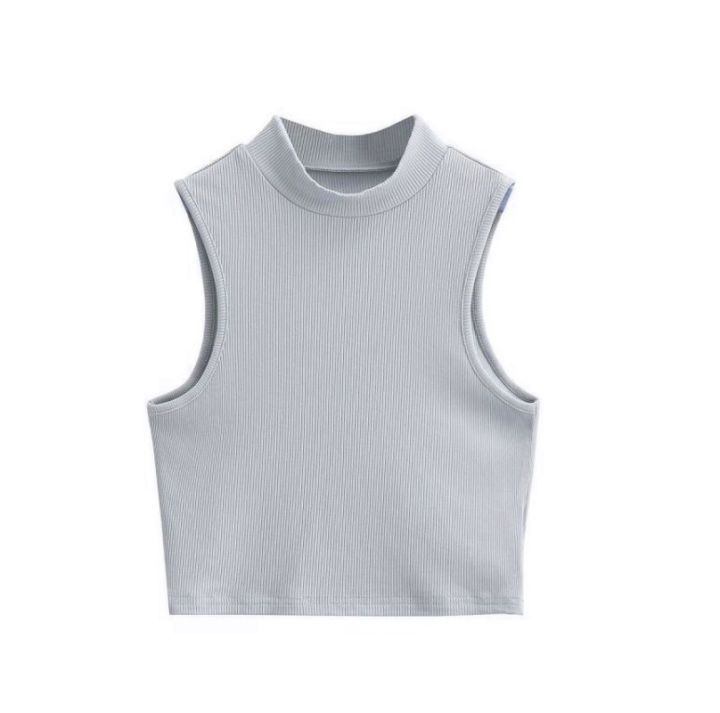 Half%20Turtleneck%20Hot%20Girl%20Sleeveless%20Top%20for%20Women%20ins%20Trendy%20American%20Slim%20Fit%20Midriff-Baring%20Outer%20Wear%20Inner%20Wear%20Short%20Vest%20-%20Image%209
