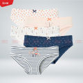 Girls 3 Pack Premium Assorted Colors Solid Print Design Cotton Panty. 