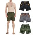 Summer Men Shorts Quick Drying Sport Elastic Pocket Drawstring Beach Swim Trunks. 