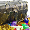 Gold-sprayed Hunt Pirate Hidden Box Plastic Decorative. 
