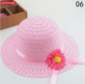 Girls Kids Straw Hat Cute Flower Summer Beach Outdoor Sun Hat.