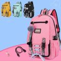 Woman Usb Charging School Bag Anti-theft Teenager School Bags For Girls School Backpack Mochila Infantil Escolar Bookbag Canvas. 