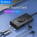 ORICO SC2 Sound Card USB Audio External 3.5mm Microphone Audio Adapter Soundcard for Laptop PS5 Headset USB Sound Card Free Drive. 