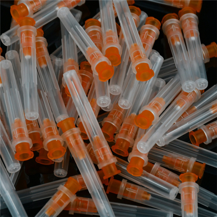 100%20Pack%2025Ga%205/8%20Inch%20Injection%20Needle%20with%20Cap%20Orange%20Stainless%20Steel%20for%20Animal,%20Pet,%20Poultry%20and%20Industrial%20Dispensing%20Needle%20Accessories%20-%20Image%204