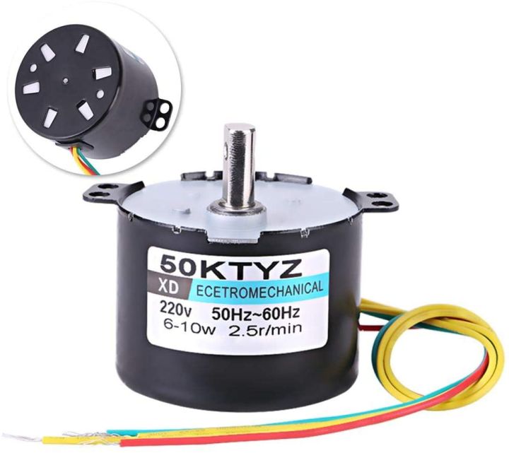 Moteur Synchrone à Engrenages 50KTYZ 220V AC - Puissance 6W - Vitesses De 1 à 90 RPM Réversible