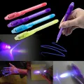 1/4/7pcs Creative Magic UV Light Pen Invisible Ink Pen Glow in the dark Pen with Built-in UV Light Gifts and Security Marking Amour zii. 