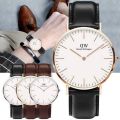 WD01 Leather Analog Watch For Men - Black And White.